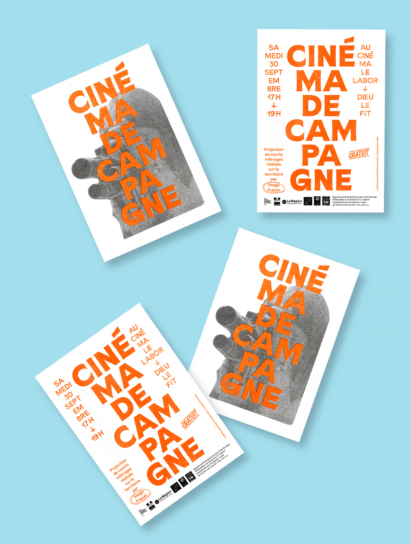 Supports de communication de l’évènement Cinéma de campagne à Dieulefit