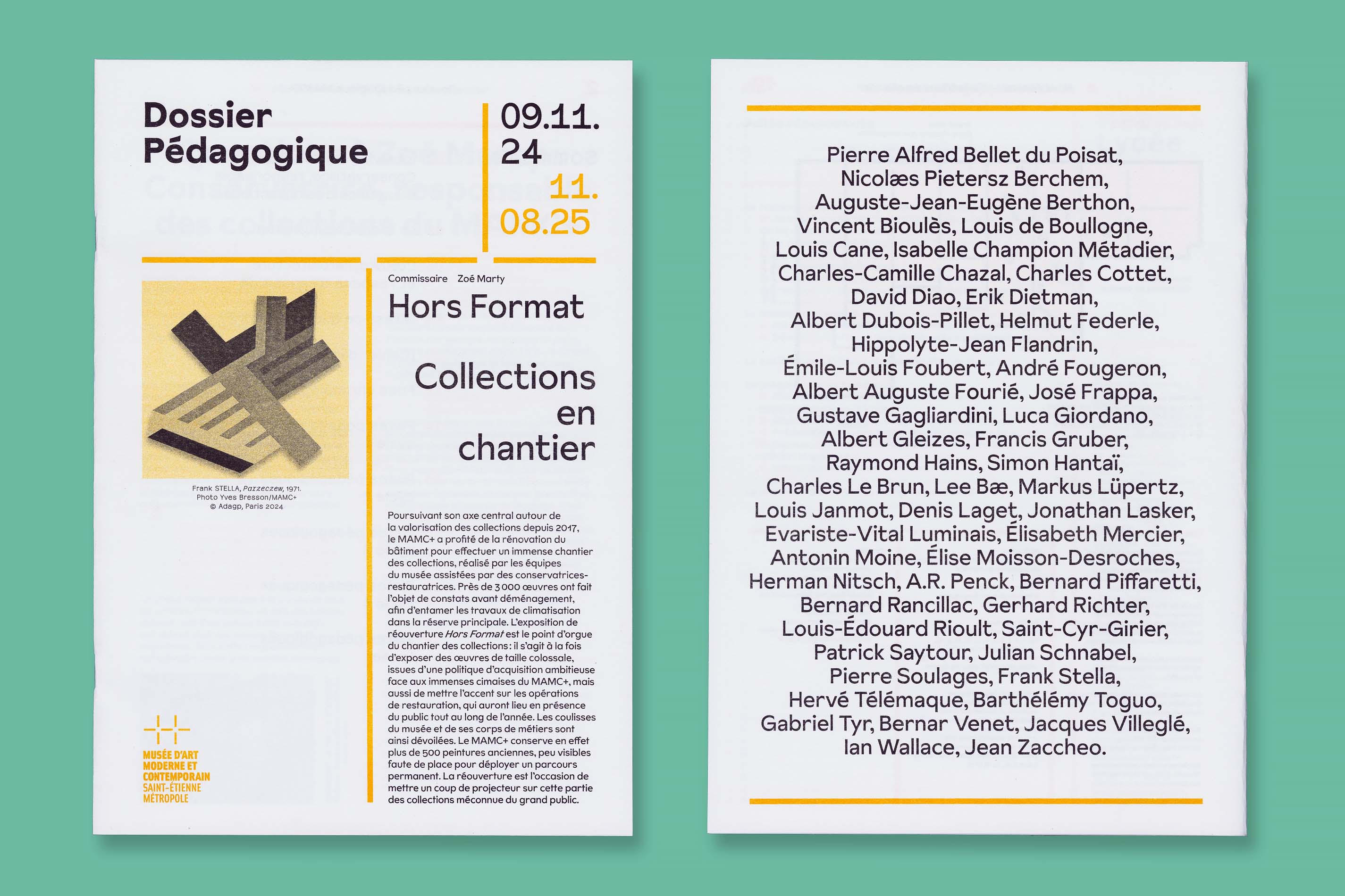 Identité visuelle, design graphique et impression en risographie des fiches et dossier pédagogiques du MAMC+